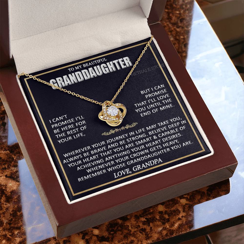 HETRALE STORE To My Beautiful Granddaughter Necklace - Gifts From Grandpa Grandma, birthday card Graduation Pendant Jewelry with Message and Gift Box5 Rose Gold Finish
