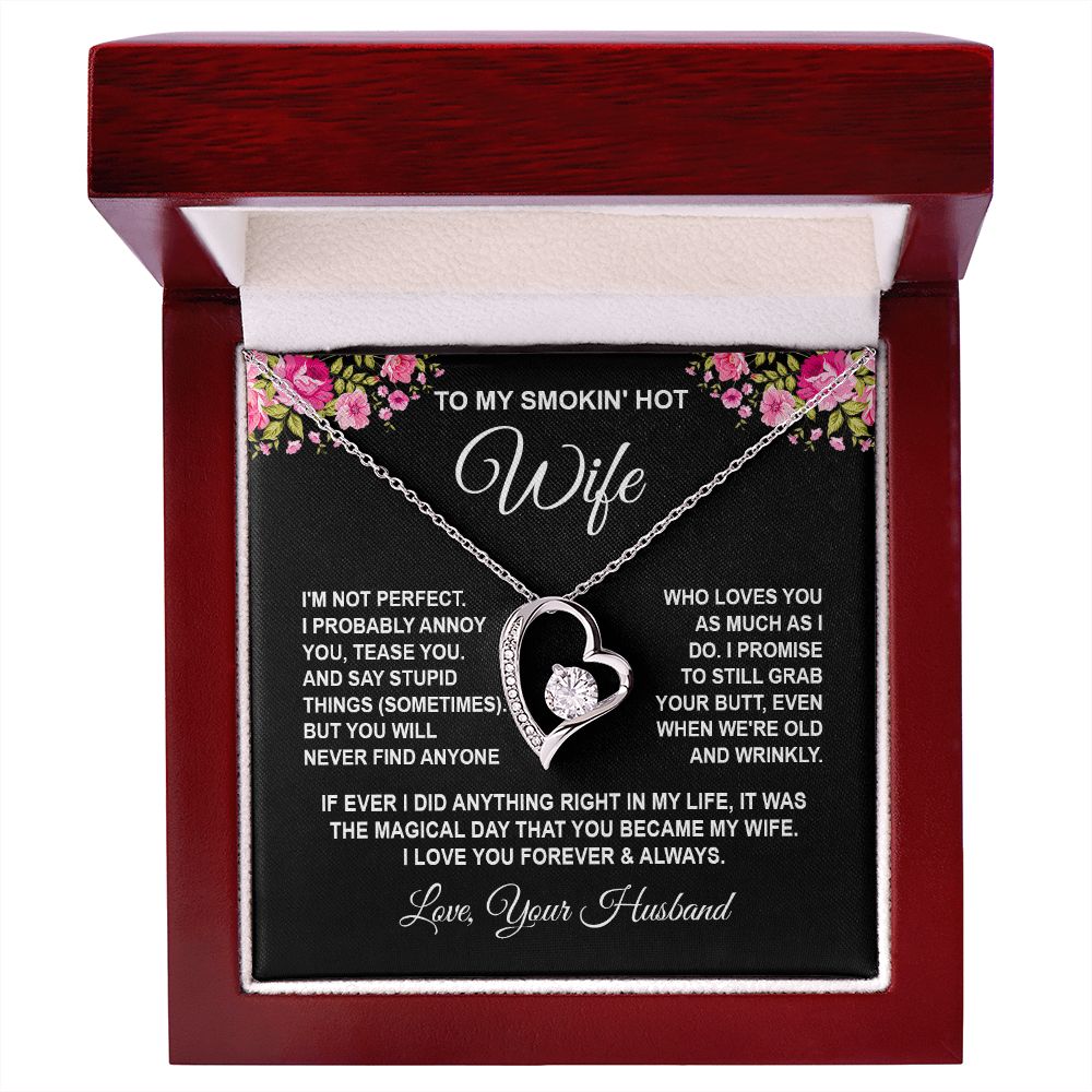 Wife Necklace Gifts from Husband, Wedding Gifts for Wife from Husband, Wife Birthday Gifts from Husband, To My Wife Necklace Message Card and Necklace Gifts Box Gift Box Styles on Birthday, Wedding, Anniversary, Valentine Forever Love