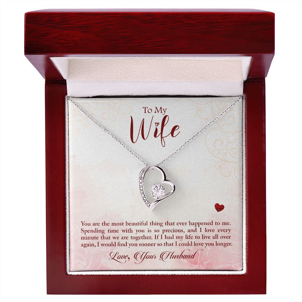Couples Gifts,My Wife Girlfriend Necklace Gifts From Husband, Wedding Anniversary Jewelry For Wife From Husband, Wife Birthday From Husband, To My Beautiful Wife Girlfriend Message Card and Gift Box styles On Birthday, Christmas, Anniversary Forever Love