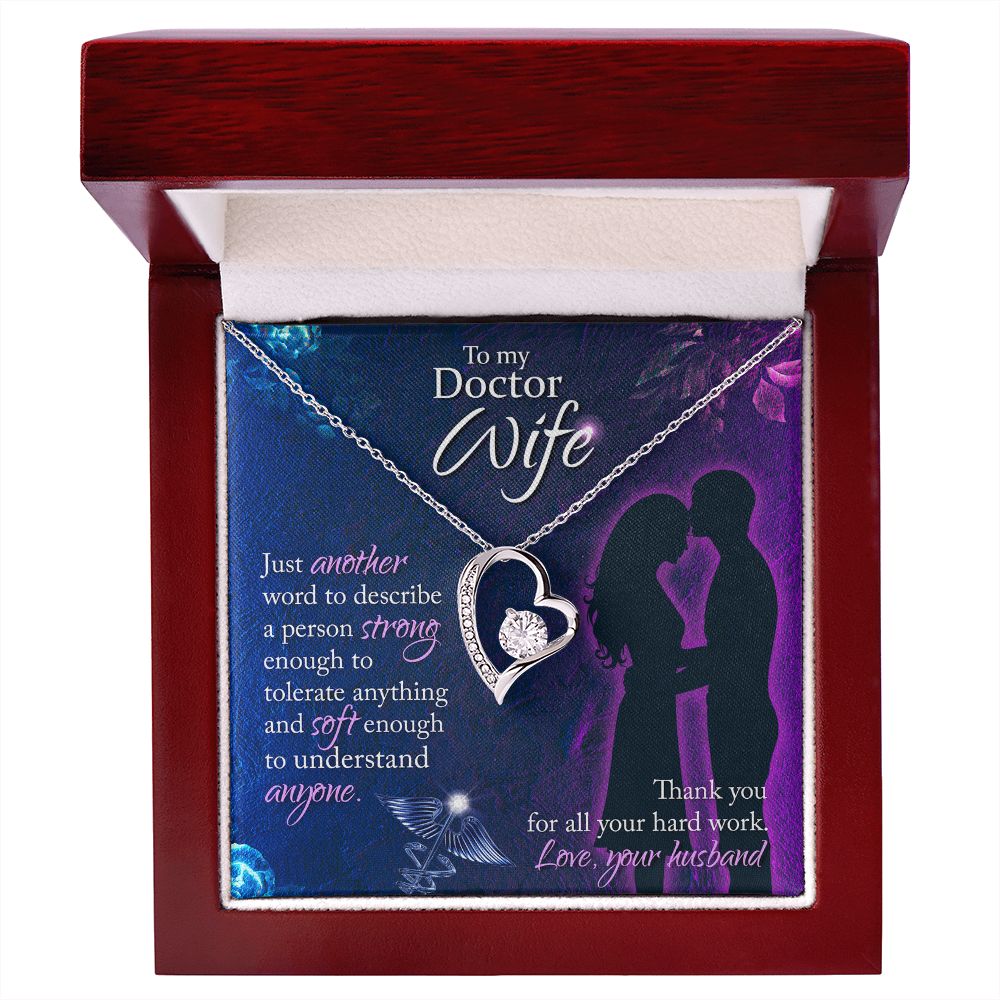 Couples Gifts,To My Doctor Wife Girlfriend Necklace Gifts From Husband, Wedding Anniversary Jewelry For Wife From Husband, Wife Birthday From Husband, To My Beautiful Wife Girlfriend Message Card and Gift Box styles On Birthday, Christmas, Anniversary For