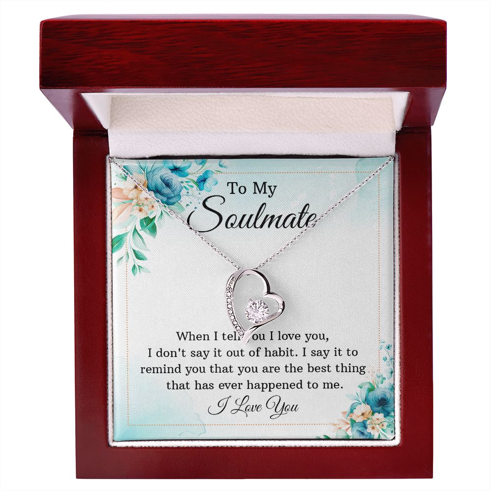 To My Soulmate, To My Wife Necklace, Wife Necklace, Wife Gift, WIfe Gift From Husband, Happy Anniversary, Meaningful Necklace Message Card and Gift Box Styles on Birthday, Christmas, Anniversary Forever Love