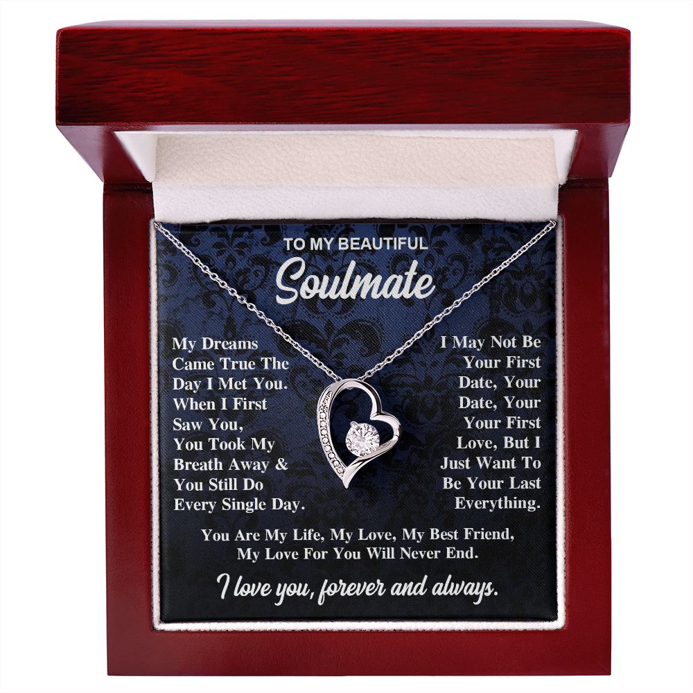 To My Soulmate Necklace Gift for Her, Soulmate Jewelry, Necklaces for Wife from Husband, Wedding To My Wife Necklace, Soulmate Gifts, Necklace Message Card and Gift Box Styles on Birthday, Wedding, Anniversary, Valentine Forever Love