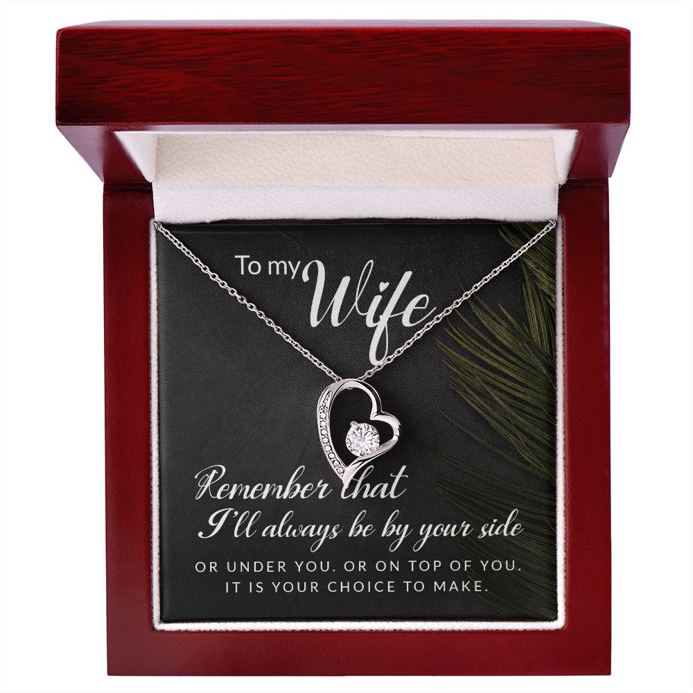 To My Wife Necklace Romantic Gifts For Her Unique Necklaces For Wife From Husband Cute Valentines Day Anniversary For Wife, Love Knot Meaningful Necklace Message Card and Gift Box Styles on Birthday, Christmas, Anniversary Forever Love