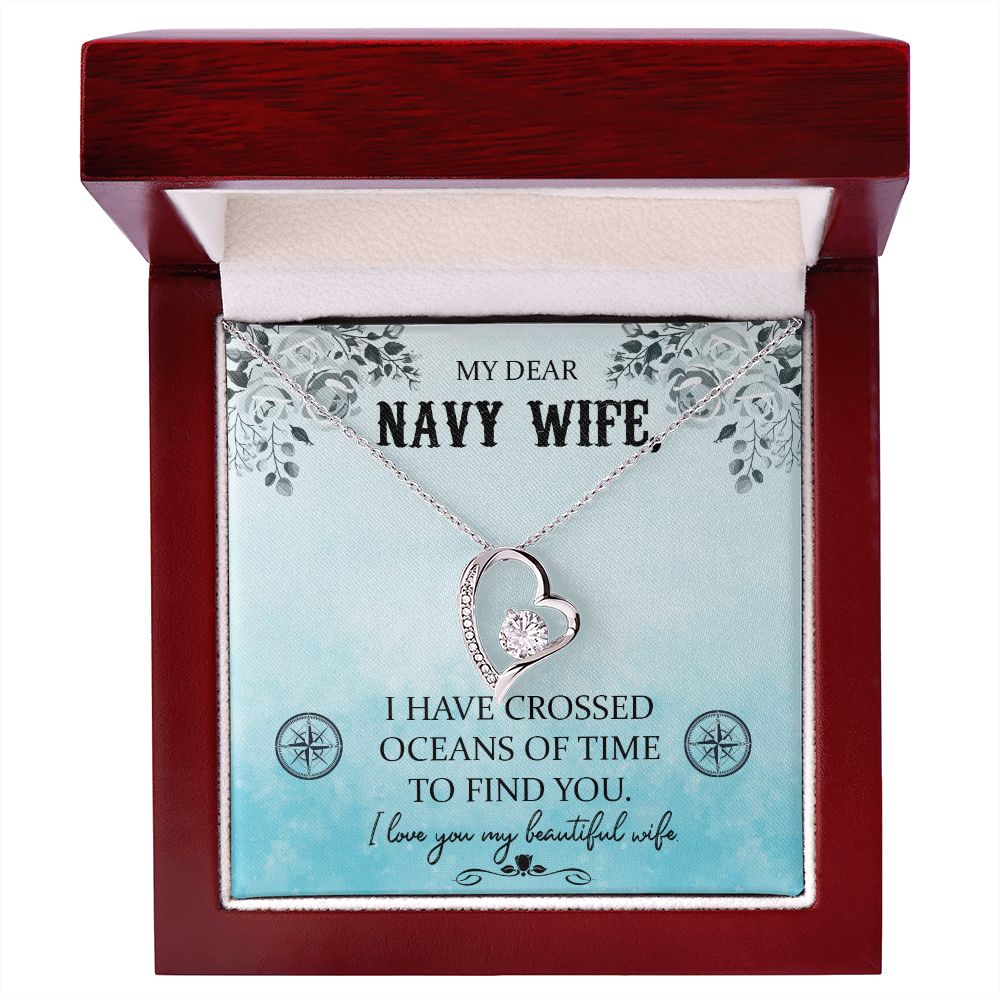 Couples Gifts, Dear Wife Necklace Gifts From Husband, Wedding Anniversary Jewelry For Wife From Husband, Wife Birthday From Husband, To My Beautiful Wife Girlfriend Message Card and Gift Box styles On Birthday, Christmas, Anniversary Forever Love