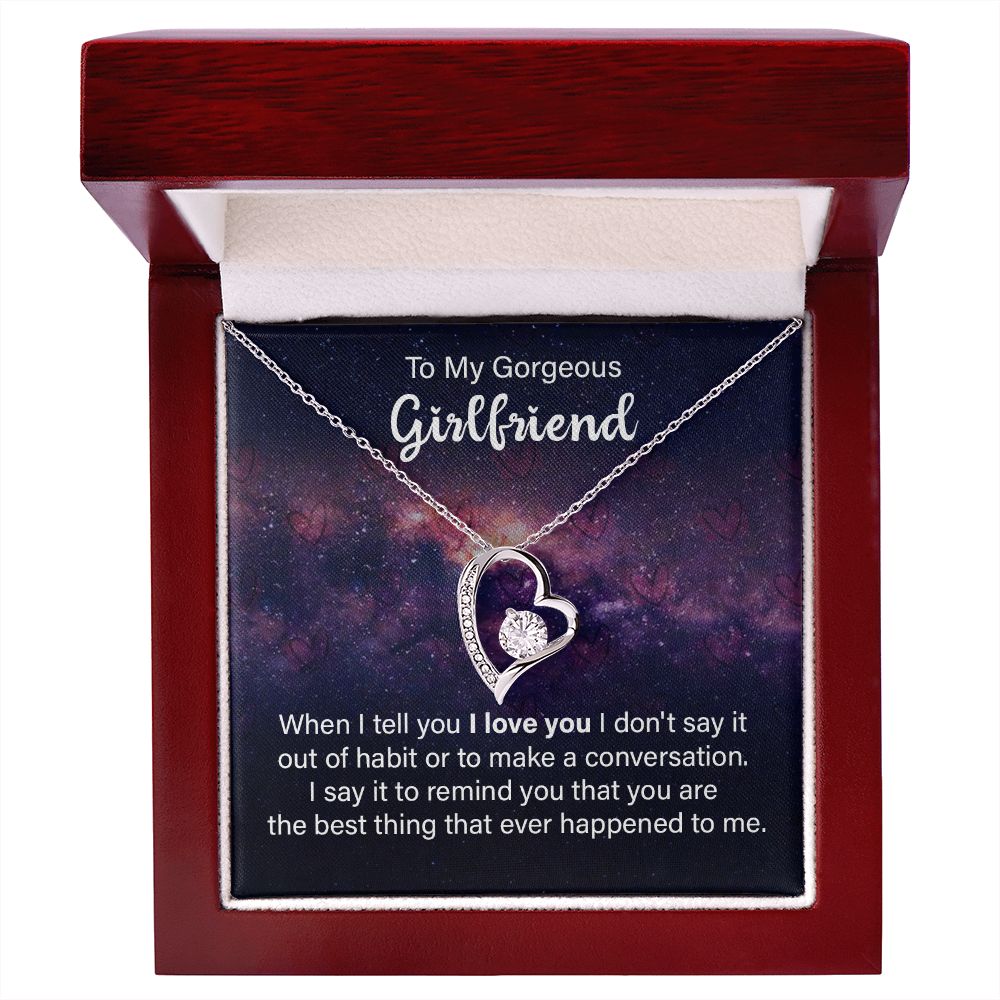 Couples Gifts, Gorgeous Girlfriend Necklace Gifts From Husband, Wedding Anniversary Jewelry For Wife From Husband, Wife Birthday From Husband, To My Soulmate Message Card and Gift Box styles On Birthday, Christmas, Anniversary Forever Love