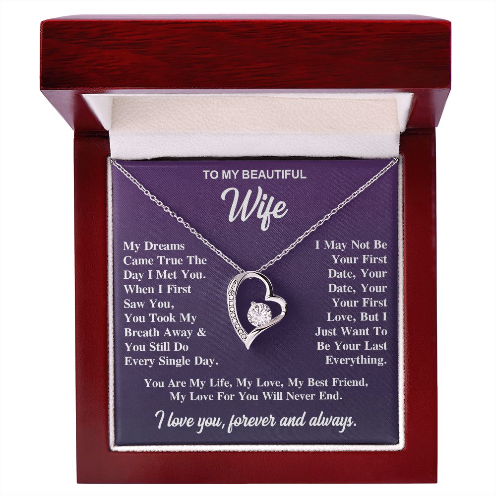 To My Wife Necklace Gift for Her, Soulmate Jewelry, Necklaces for Wife from Husband, Valentine To My Wife Necklace, Soulmate Gifts, Necklace Message Card and Gift Box Styles on Birthday, Wedding, Anniversary, Valentine Forever Love