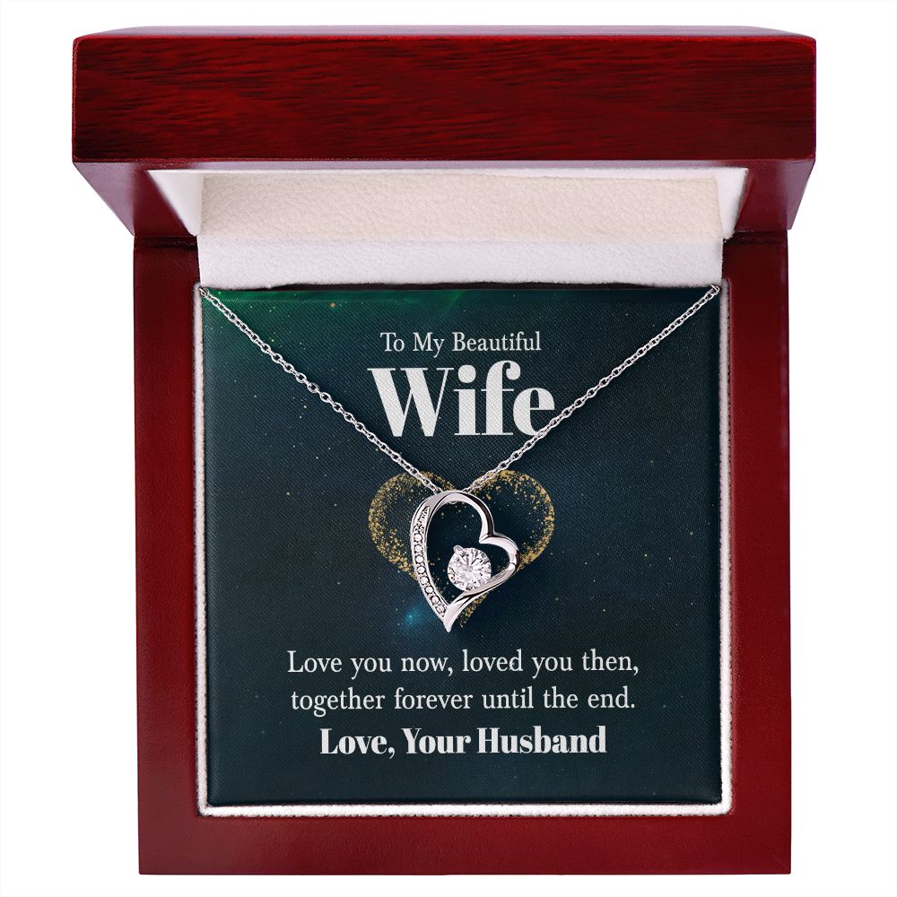 Wife Necklace Gifts From Husband, Wedding Anniversary For Wife From Husband, Wife Birthday From Husband, Necklaces For Wife From Husband, Love Knot Meaningful Necklace Message Card and Gift Box Styles on Birthday, Christmas, Anniversary Forever Love