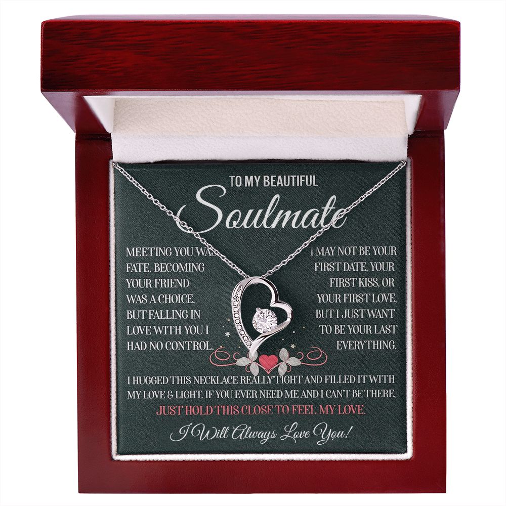 My Beautiful Soulmate Necklace Future Wife Gifts, Promise Necklace For Her, Fiance Gifts For Her, Valentine Gifts For Soulmate With Message Card Box LED, Soulmate Necklace For Women, To My Wife Necklace Forever Love