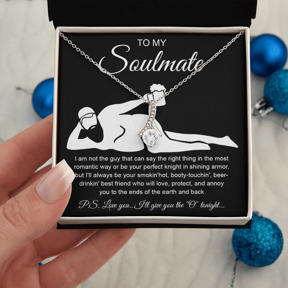 To My Soulmate Necklace For Women, Funny Gifts For Girlfriend,Valentine Christmas Presents For Girlfriend, Best Birthday Meaningful Gift Ideas For Wife, Women Romantic Jewelry For Her Anniversary Message Card and Gift Box Styles Allruing Necklace