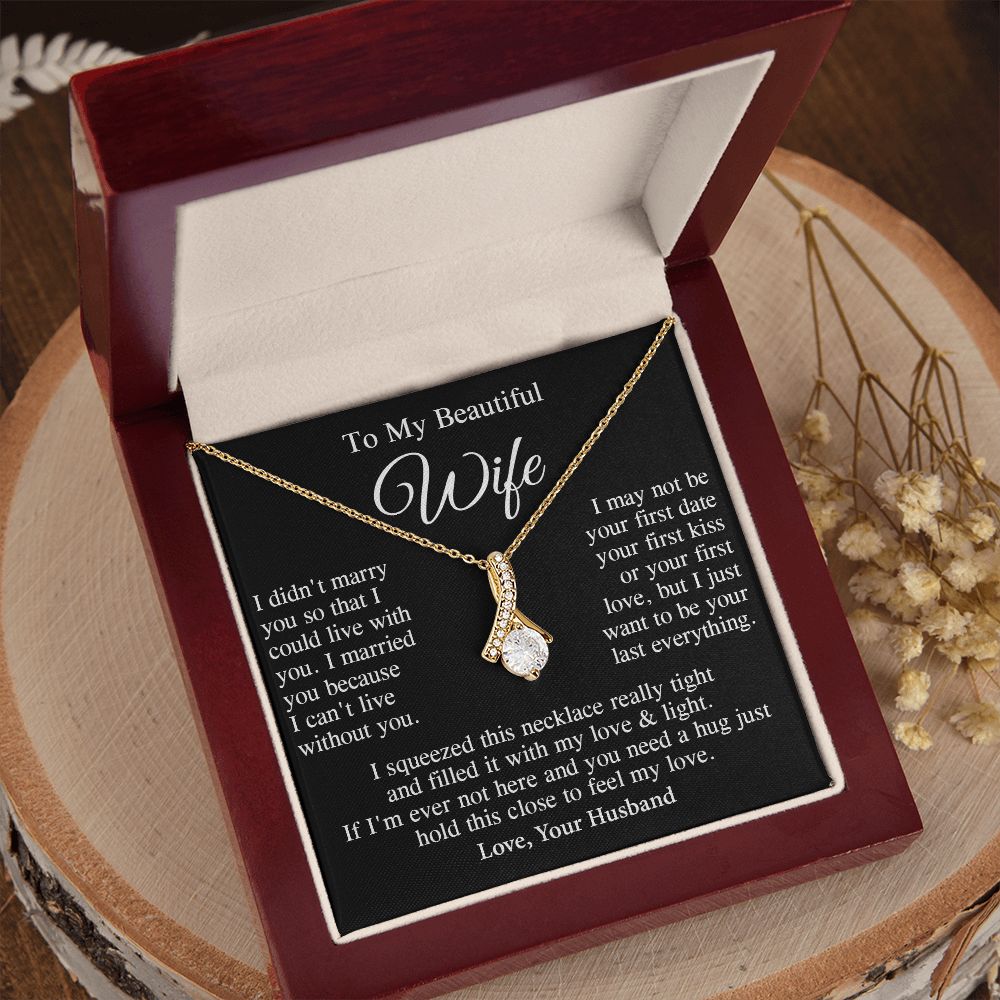 Wife Necklace Gift From Husband, Anniversary Romantic Gifts for Wife from Husband, Wife Birthday Gifts Message Card and Necklace Gifts Box Gift Box Styles on Birthday, Wedding, Anniversary, Valentine Allruing Necklace