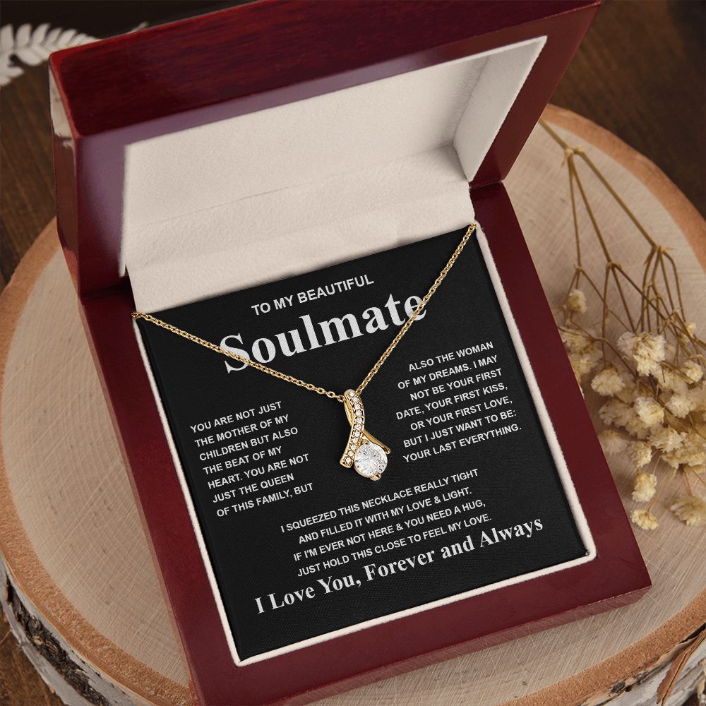 Gifts For Soulmate Birthday Gifts From Husband Necklace Valentines Days, Necklace for Future Soulmate, Anniversary Necklace Jewelry for Wife Necklace Gifts from Husband - Soulmate Gift Necklace with Message Card and Gift Box Allruing Necklace