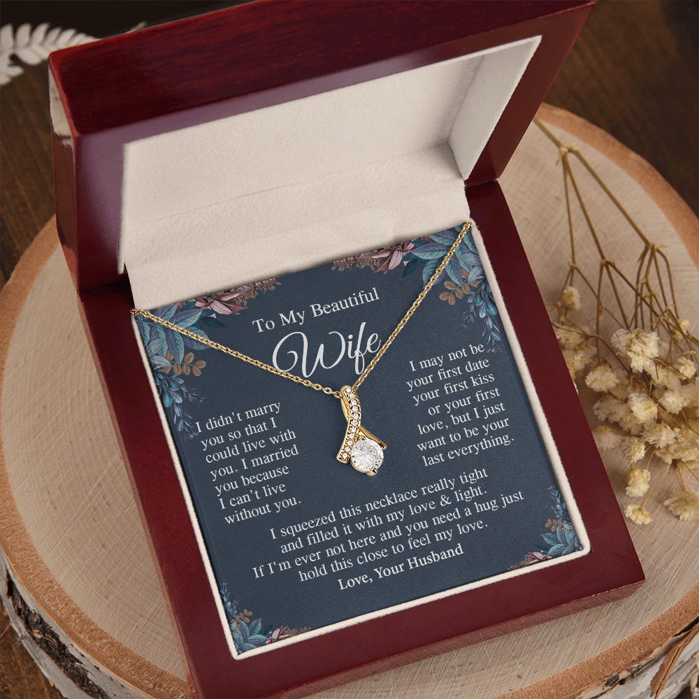 Wife Necklace Gift From Husband, Anniversary Romantic Gifts for Wife from Husband, Wife Anniversary Gifts Message Card and Necklace Gifts Box Gift Box Styles on Birthday, Wedding, Anniversary, Valentine Allruing Necklace