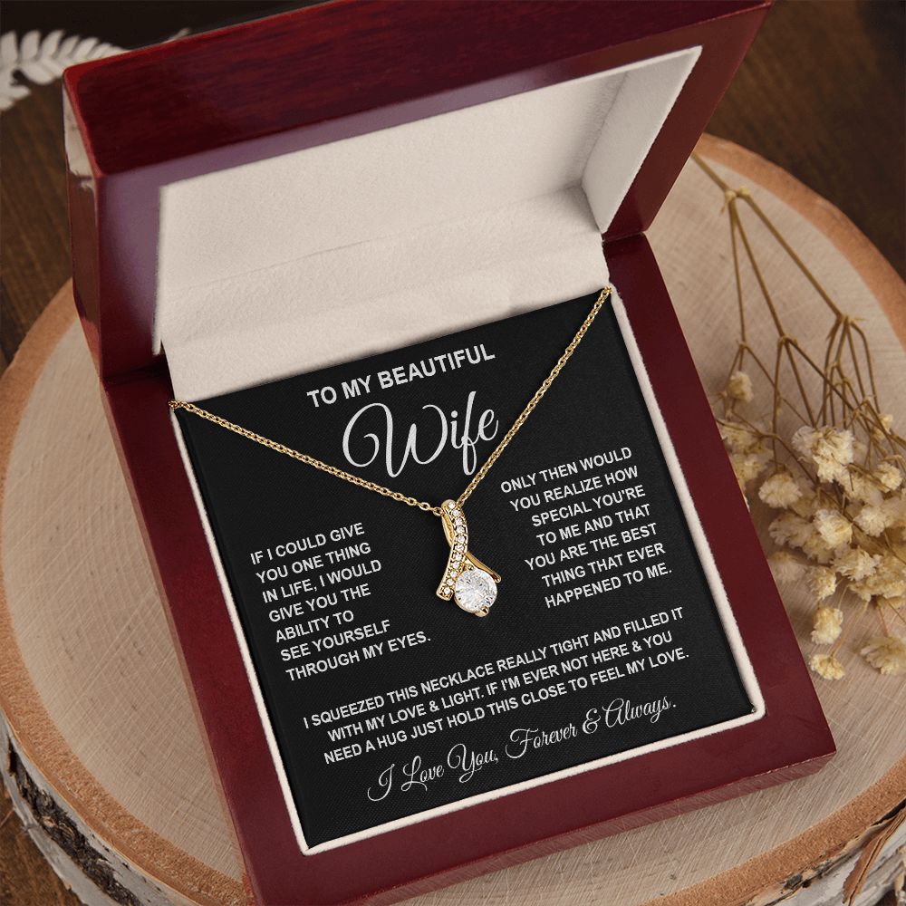 Soulmate Necklace Gifts From Husband, For Wife From Husband, Wife Gifts From Husband, Necklaces For Wife From Husband To My Wife Necklace Message Card and Necklace Gift Box Gift Box Styles on Birthday, Wedding, Anniversary, Valentine Allruing Necklace