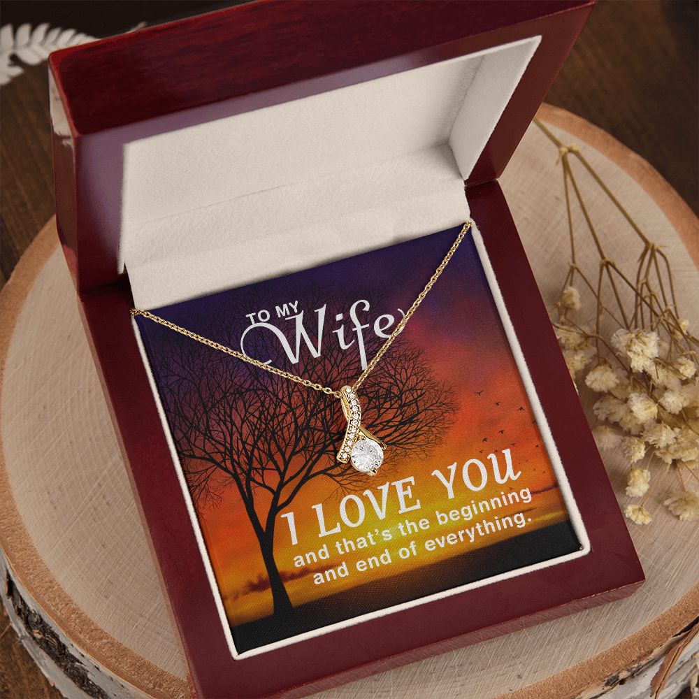 Birthday For Wife, Love Necklace Gifts For Wife From Husband, To My Soulmate Necklace For Women, To My Wife Necklace Wedding Anniversary, Love Knot Meaningful Necklace Message Card and Gift Box Styles on Birthday, Christmas, Anniversary Allruing Necklace