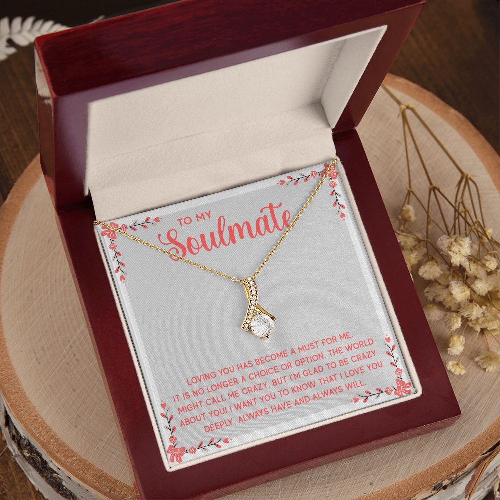 Couples Gifts, Soulmate Necklace Gifts From Husband, Wedding Anniversary Jewelry For Wife From Husband, Wife Birthday From Husband, To My Soulmate Message Card and Gift Box styles On Birthday, Christmas, Anniversary Allruing Necklace