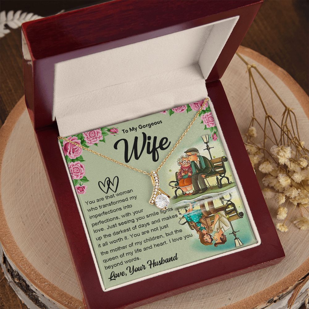 Couples Gifts Necklace To My Soulmate Necklace Gifts For My Wife with Future Wife Soulmate Girlfriend Necklaces Customer Name Message Card and Gift Box styles On Birthday, Christmas, Anniversary Allruing Necklace