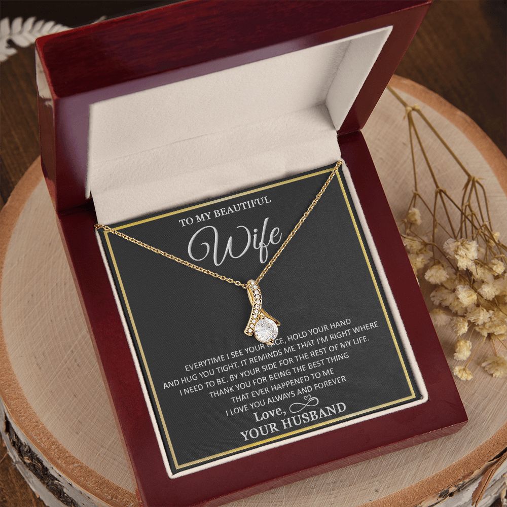 To My Wife Necklace, Necklace For Wife From Husband, To My Soulmate Necklace, Girlfriend Necklace, Soulmate For Wife, Beautiful Soulmate, Necklace Custom Name Message Card and Gift Box Styles on Birthday, Christmas, Wedding, Anniversary Allruing Necklace