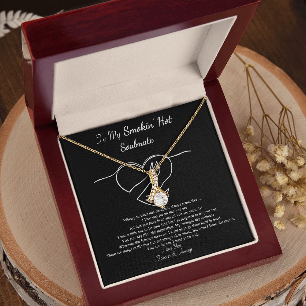 Couples Gifts Necklace To My Hot Soulmate Necklace, Necklace Gifts For Wife From Husband Jewelry Romantic Gifts For My Wife Necklace Custom Name Message Card and Gift Box Styles on Birthday, Christmas, Wedding, Anniversary, Valentine Allruing Necklace