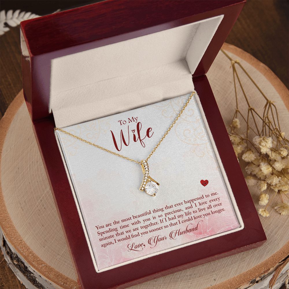 Couples Gifts,My Wife Girlfriend Necklace Gifts From Husband, Wedding Anniversary Jewelry For Wife From Husband, Wife Birthday From Husband, To My Beautiful Wife Girlfriend Message Card and Gift Box styles On Birthday, Christmas, Anniversary Allruing Nec