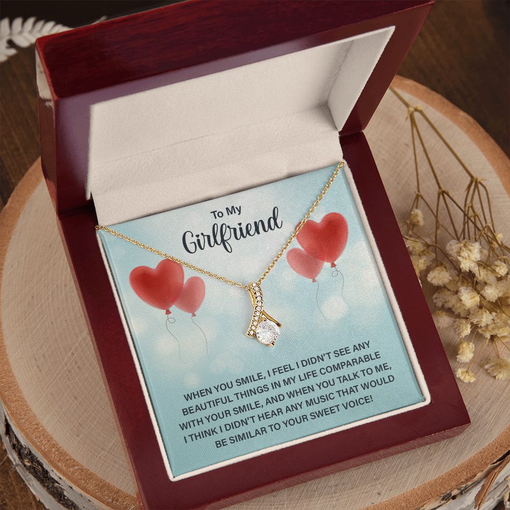 Love Knot Necklace To My Girlfriend Gifts From Boyfriend, Girlfriend Jewelry, Girlfriend Birthday Anniversary For Girlfriend Gift, Necklace Message Card and Gift Box Styles on Birthday, Christmas, Anniversary Allruing Necklace