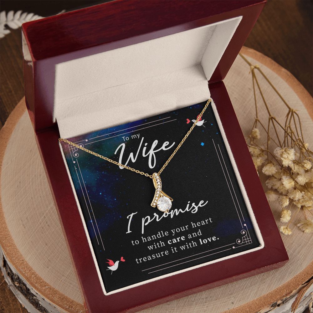 Birthday For Wife, Love Necklace Gifts For Wife From Husband, To My Soulmate Necklace For Women, To My Wife Necklace Wedding Anniversary, I Love You, Love Knot Meaningful Necklace Message Card and Gift Box Styles on Birthday, Christmas, Anniversary Allrui