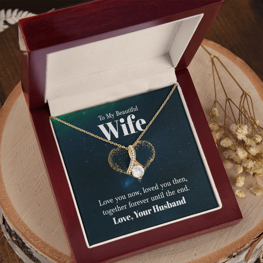 Wife Necklace Gifts From Husband, Wedding Anniversary For Wife From Husband, Wife Birthday From Husband, Necklaces For Wife From Husband, Love Knot Meaningful Necklace Message Card and Gift Box Styles on Birthday, Christmas, Anniversary Allruing Necklace