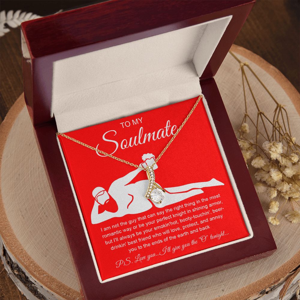 To My Soulmate Necklace For Women, Funny Gifts For Girlfriend,Valentine Presents For Girlfriend, Best Birthday Meaningful Gift Ideas For Wife, Women Romantic Jewelry For Her Anniversary Message Card and Gift Box Styles Allruing Necklace