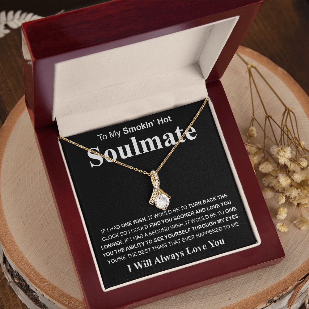 Gifts For Soulmate Birthday Gifts From Husband Necklace Valentines Day, Necklace for Future Soulmate, Valentine Anniversary Jewelry for Wife Necklace Gifts from Husband - Soulmate Gift Necklace with Message Card and Gift Box Allruing Necklace