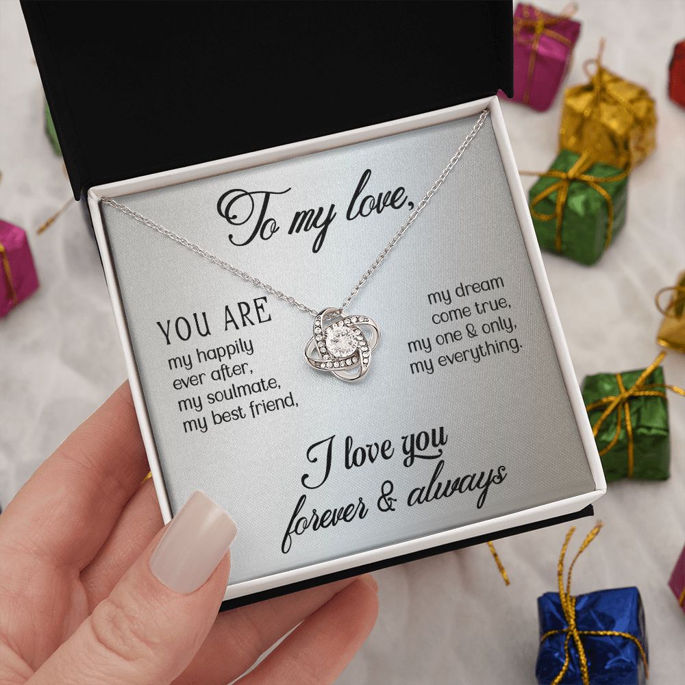 To My Love "Promise NecklaceGift for Fiance, Girlfriend, Future Wife, Wife. Fiance, Girlfriend, Future Wife, Wife Gift, Love Knot Meaningful Necklace Message Card and Gift Box Styles on Birthday, Christmas, Anniversary Love knot Thang