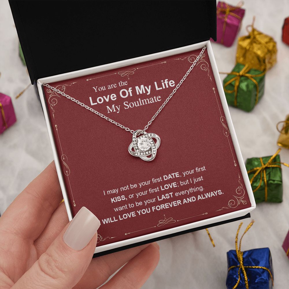 To My Soulmate Necklace, Necklaces For Wife from Husband, Soulmate Necklace to My Future Wife, Necklace For Soulmate with Message Card and Necklace Gift Box Gift Box Styles on Birthday, Christmas, Wedding, Anniversary Love knot Thang