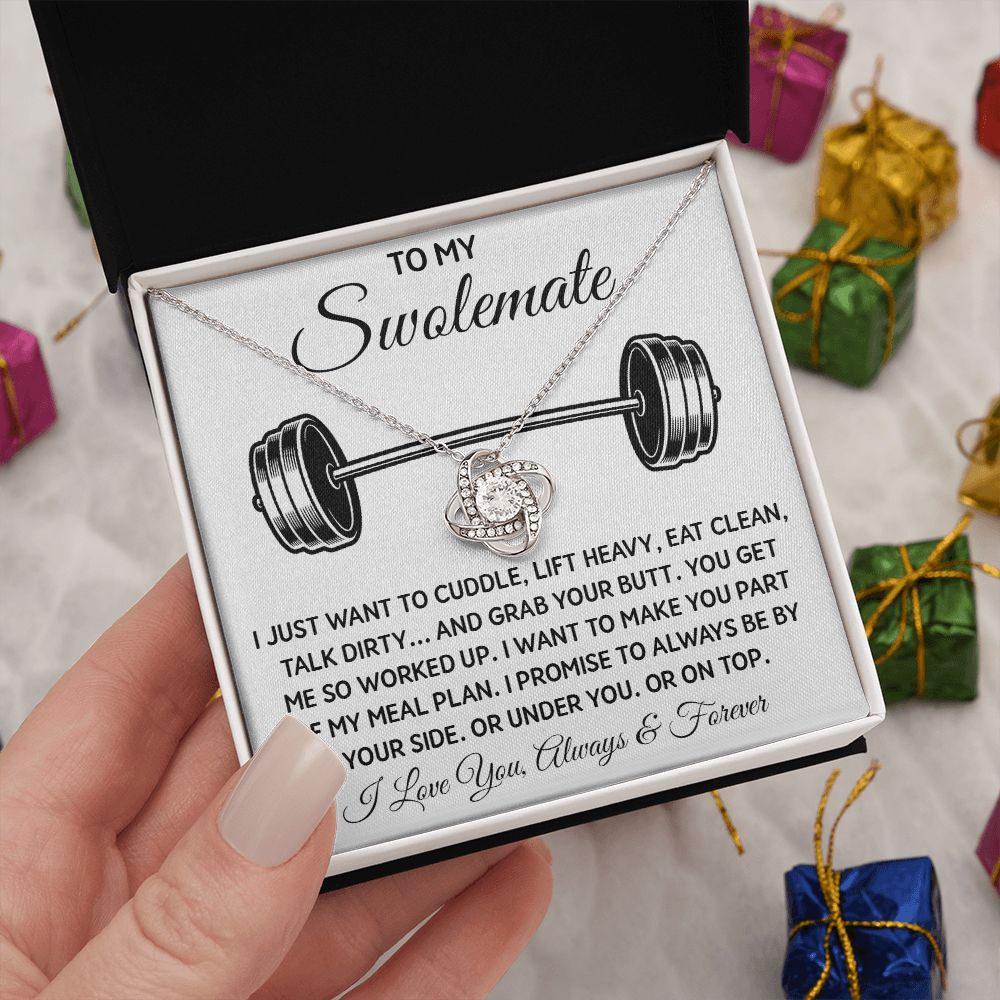 To My Swolemate, Gift For Swolemate Necklace I Love You Always & Forever Jewelry For Best Friend, Valentine Gifts To My Swolemate Necklace Message Card and Gift Box Styles on Birthday, Christmas, Wedding, Anniversary Love knot Thang