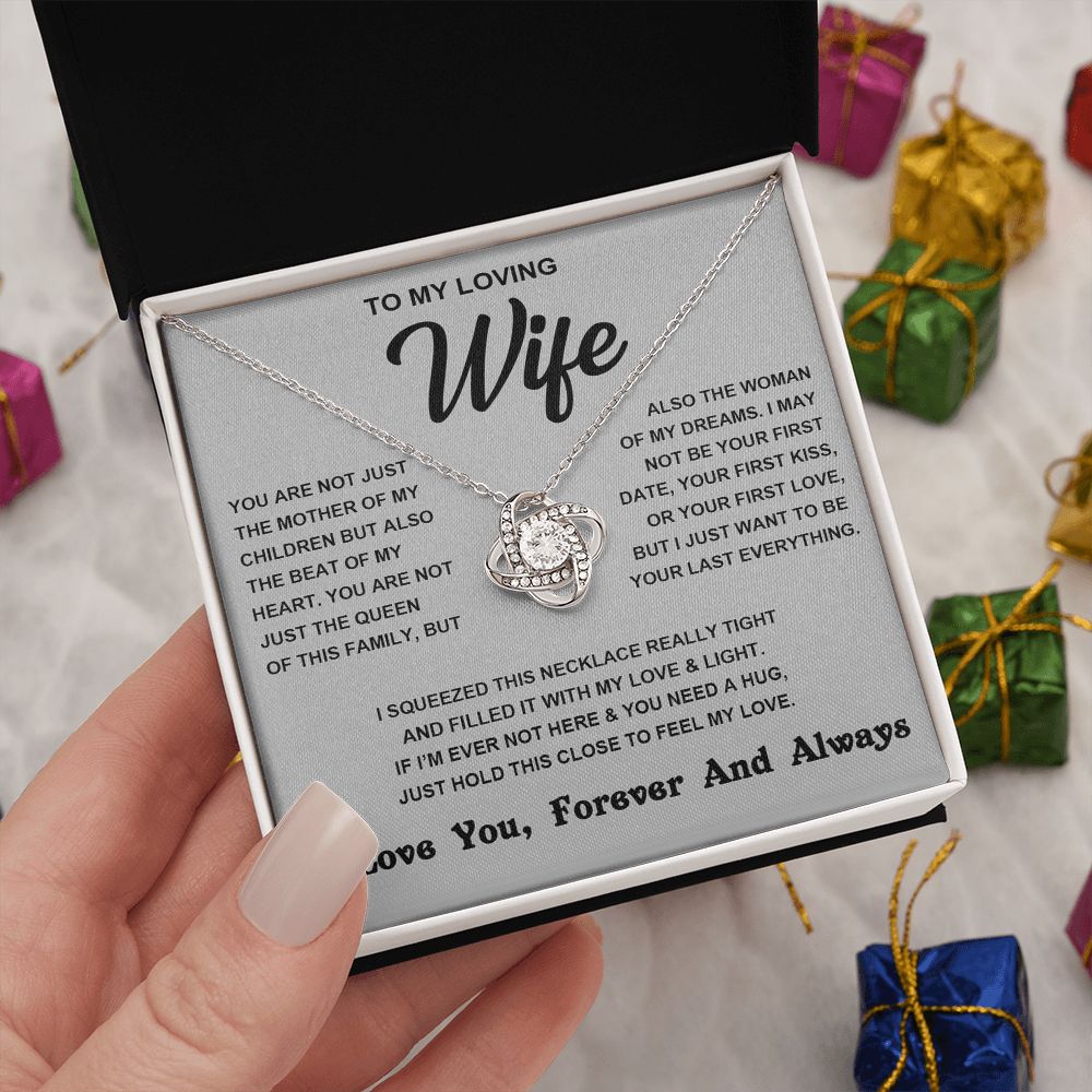 Soulmate Necklace For Women, To My Wife, Soulmate Gifts For Her, Future Wife Necklace, Necklaces For Girlfriend, To My Wife Necklace, Wife Necklace From Husband Necklace Message Card and Gift Box Styles on Birthday, Christmas, Valentine Love knot Thang