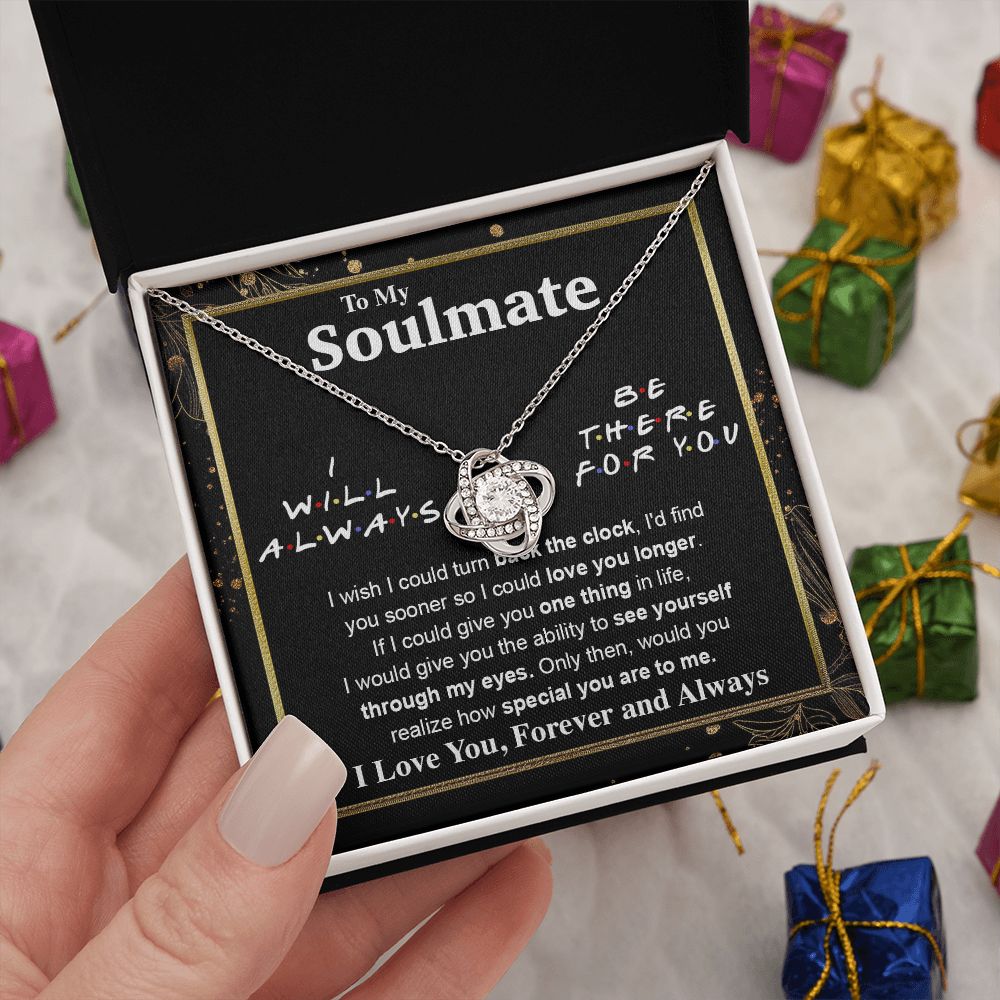 To My Soulmate Necklace To My Future Wife Necklace Gifts, Promise Necklace For Her, Fiance Gifts For Her, Wedding Necklace Gifts For Soulmate From Husband With Message Card Box LED, Soulmate Necklace For Women, To My Wife Necklace Love knot Thang