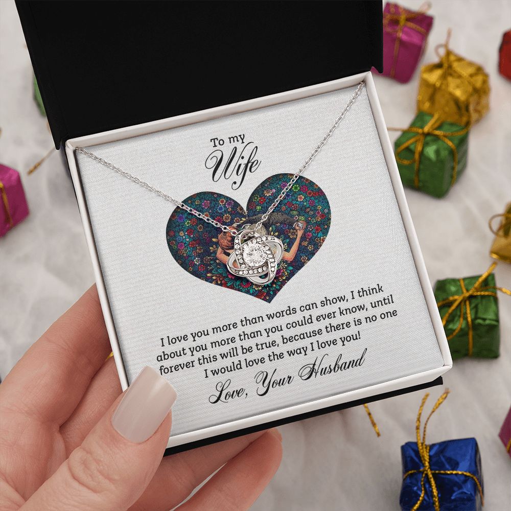 To My Wife Every Passing Second Gift Wife From Husband, Jewelry For Women, Jewelry For Wife, Love Knot Meaningful Necklace Message Card and Gift Box Styles on Birthday, Christmas, Anniversary Love knot Thang