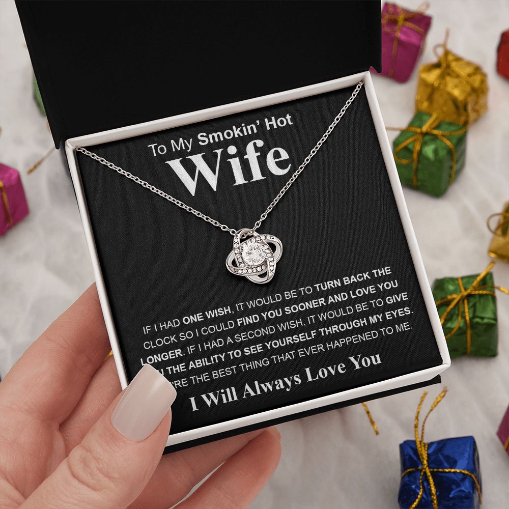 Gifts For Wife Birthday Gifts From Husband Necklace Valentines Day, Necklace for Future Soulmate, Valentine Anniversary Jewelry for Wife Necklace Gifts from Husband - Soulmate Gift Necklace with Message Card and Gift Box Love knot Thang