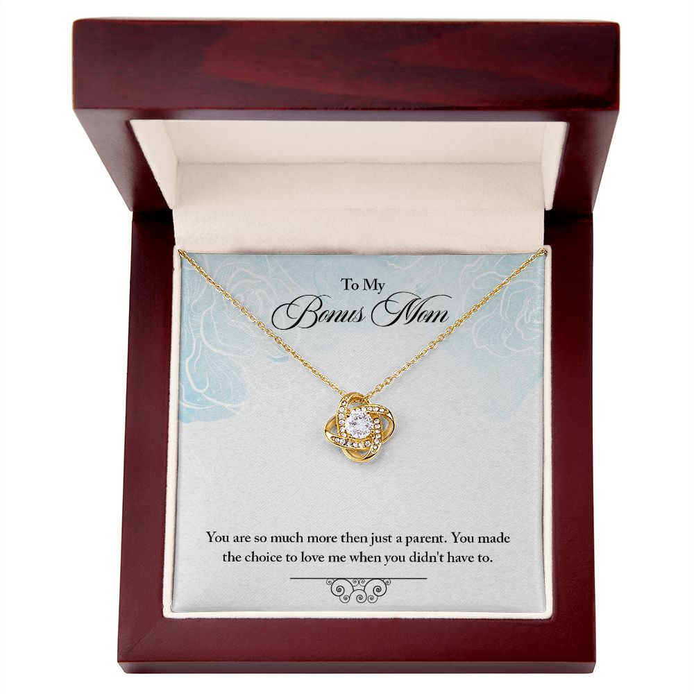 My Bonus Mom Necklace, Dear Mom, Mother's Day Necklace, Gift for Mom from Daughter, Son, Amazing Mom, Perfect Mother Mother's Day Gift, Love Knot Necklace Message Card and Gift Box Styles on Birthday, Christmas, Anniversary Love knot Thang