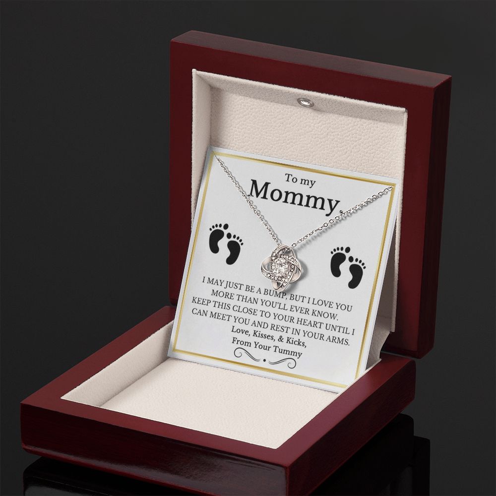 Gift for New Mom, Baby Feet Heart Necklace Baby Gift Set, To My Mommy, Necklaces For Women, Gifts for Mom, Baby Shower Gifts, Mommy to be Gifts, Pregnancy Gifts for First Time Moms, Mothers Day Gifts for New Mothers, Mother's Day Gi LOVE KNOT
