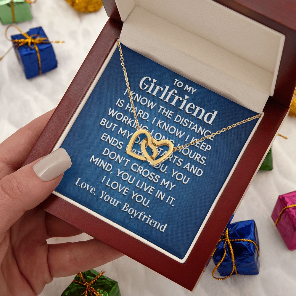 Couples Gifts Soulmate Necklace Gifts From Husband, Wedding Anniversary Jewelry For Wife From Husband, Wife Birthday Gifts From Husband, To My Unbiological Sister Message Card and Gift Box styles On Birthday, Christmas, Anniversary Interlocking Heart
