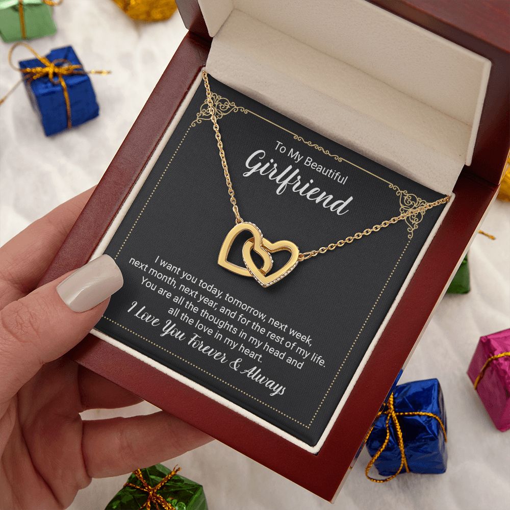 to My Future Wife Necklace, to my Wife, Necklaces For Wife From Husband With, Meaningful Necklace Message Card and Gift Box Styles on Birthday, Christmas, Anniversary Interlocking Heart