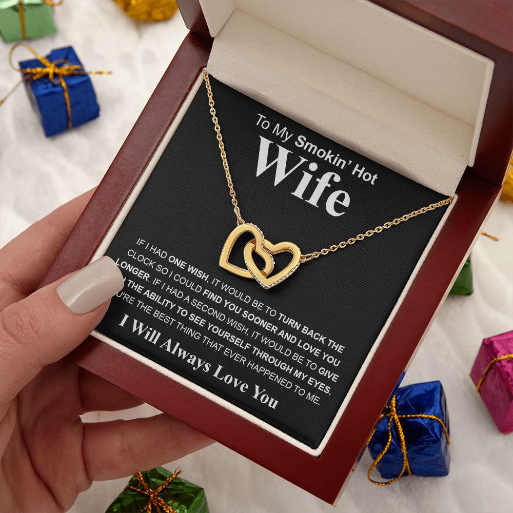 Gifts For Wife Birthday Gifts From Husband Necklace Valentines Day, Necklace for Future Soulmate, Valentine Anniversary Jewelry for Wife Necklace Gifts from Husband - Soulmate Gift Necklace with Message Card and Gift Box Interlocking Heart
