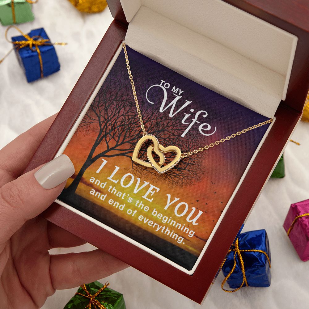 Birthday For Wife, Love Necklace Gifts For Wife From Husband, To My Soulmate Necklace For Women, To My Wife Necklace Wedding Anniversary, Love Knot Meaningful Necklace Message Card and Gift Box Styles on Birthday, Christmas, Anniversary Interlocking Heart