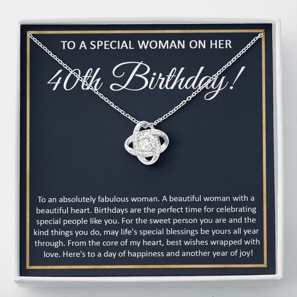 40th Birthday Gifts Women, 40 Year Old Birthday Gift Ideas For Women, Best Gifts For 40 Year Old Woman, 40 And Fabulous Happy Birthday For Women Turning 40 with Message Card and Gift Box Love Knot