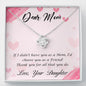 Dear Mom Necklace, Dear Mom, Mother's Day Necklace, Gift for Mom from Daughter, Amazing Mom, Perfect Mom, Happy Mother's Day Gifts, Love Knot Necklace Message Card and Gift Box Styles on Birthday, Christmas, Anniversary Love Knot