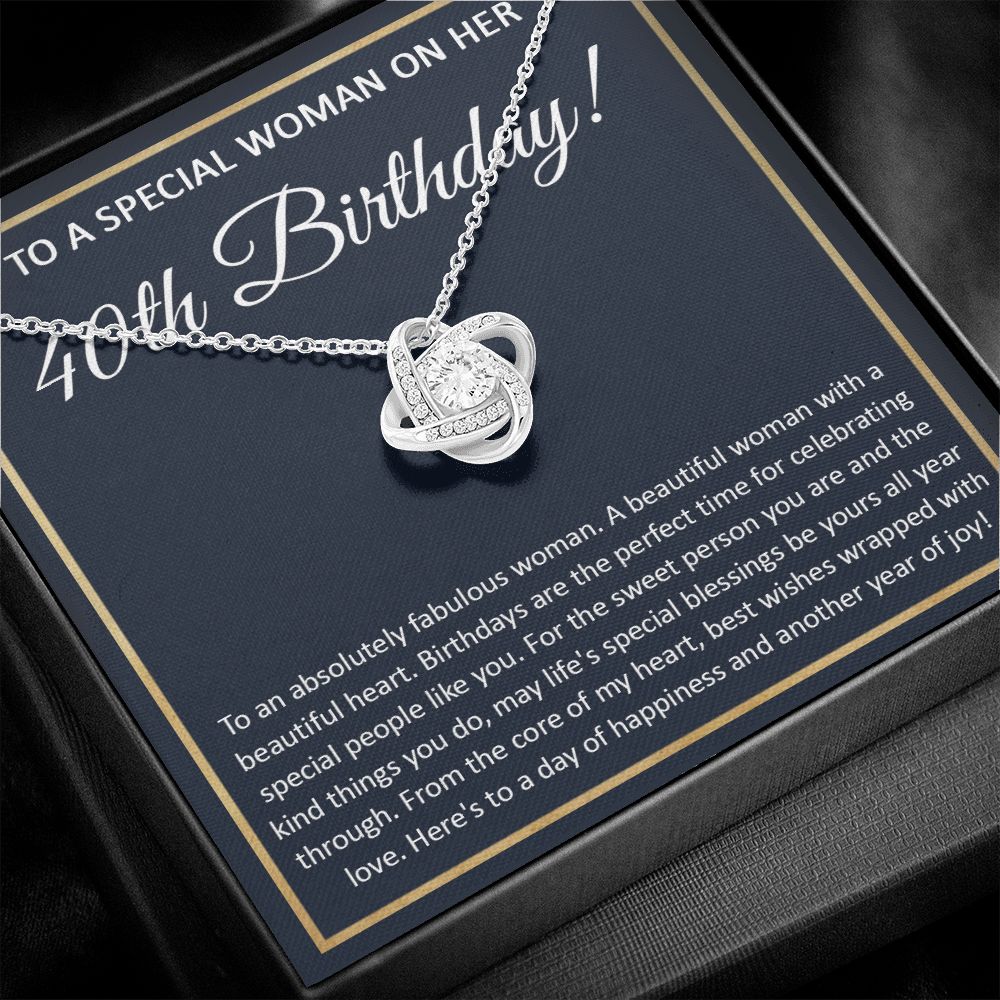 40th Birthday Gifts Women, 40 Year Old Birthday Gift Ideas For Women, Best Gifts For 40 Year Old Woman, 40 And Fabulous Happy Birthday For Women Turning 40 with Message Card and Gift Box Love Knot