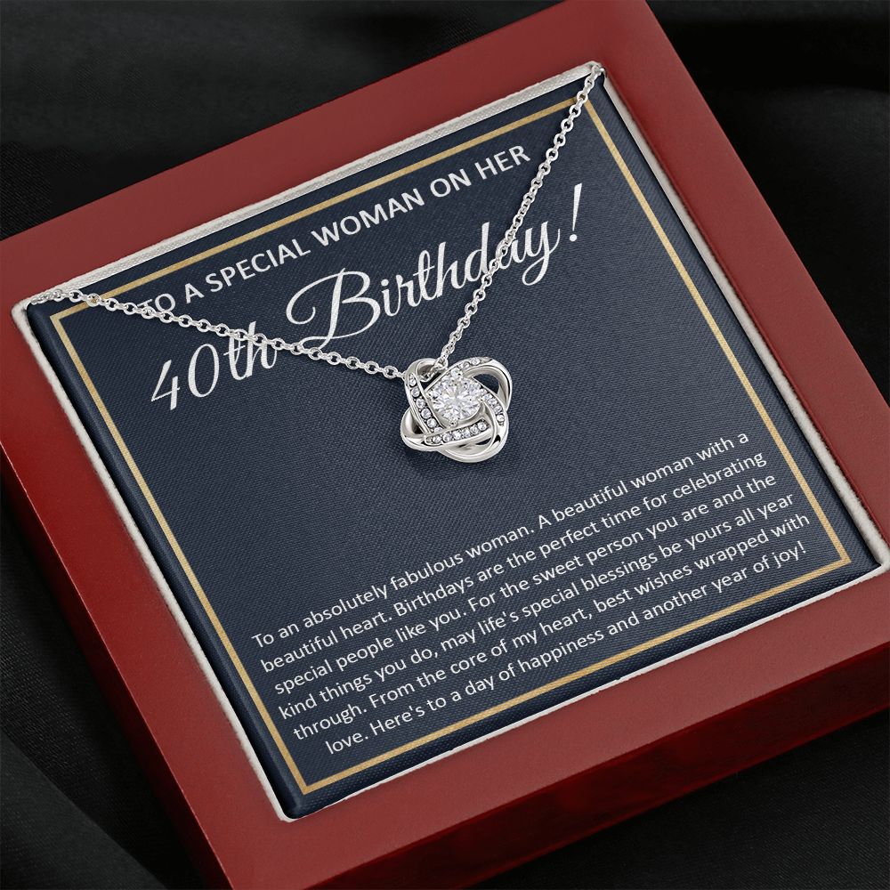 40th Birthday Gifts Women, 40 Year Old Birthday Gift Ideas For Women, Best Gifts For 40 Year Old Woman, 40 And Fabulous Happy Birthday For Women Turning 40 with Message Card and Gift Box Love Knot