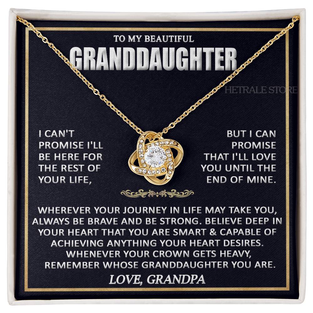 HETRALE STORE To My Beautiful Granddaughter Necklace - Gifts From Grandpa Grandma, birthday card Graduation Pendant Jewelry with Message and Gift Box5 Rose Gold Finish