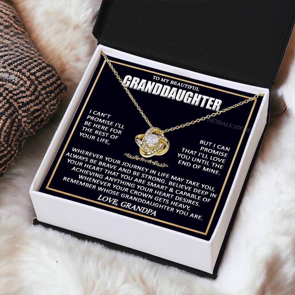 HETRALE STORE To My Beautiful Granddaughter Necklace - Gifts From Grandpa Grandma, birthday card Graduation Pendant Jewelry with Message and Gift Box5 Rose Gold Finish