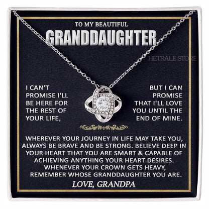HETRALE STORE To My Beautiful Granddaughter Necklace - Gifts From Grandpa Grandma, birthday card Graduation Pendant Jewelry with Message and Gift Box5 Rose Gold Finish