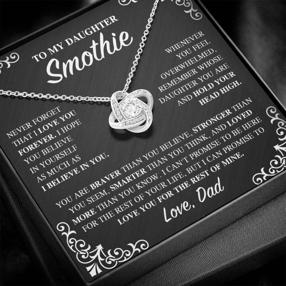 To My Daughter, Gift Fom Dad, Daughter Necklace, Gift for Daughter from Dad, Father Daughter Necklace, Gold Necklace for Daughter from Dad, Custom Name LOVE KNOT