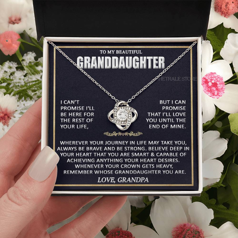 HETRALE STORE To My Beautiful Granddaughter Necklace - Gifts From Grandpa Grandma, birthday card Graduation Pendant Jewelry with Message and Gift Box5 Rose Gold Finish